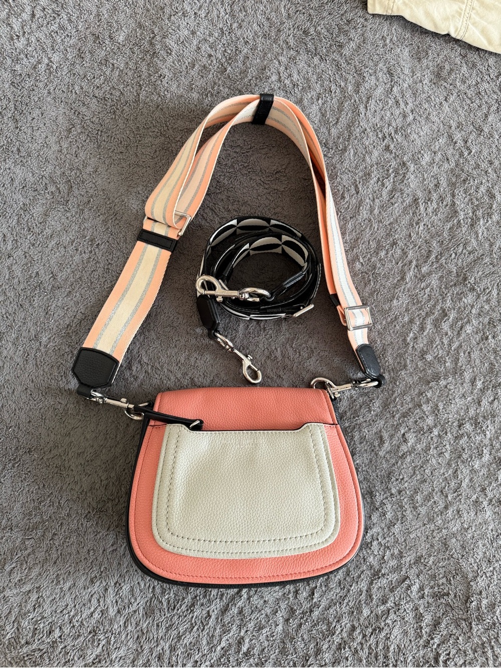 Marc Jacobs Empire City Flap Crossbody Bag - Colorblock Pink/Gray+extra strap - Picture 2 of 11